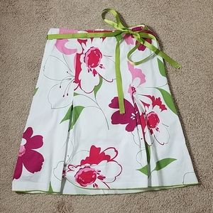 Heart Soul pink flowered mini skirt with sash